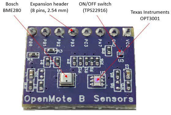 Sensores para placa OpenMote