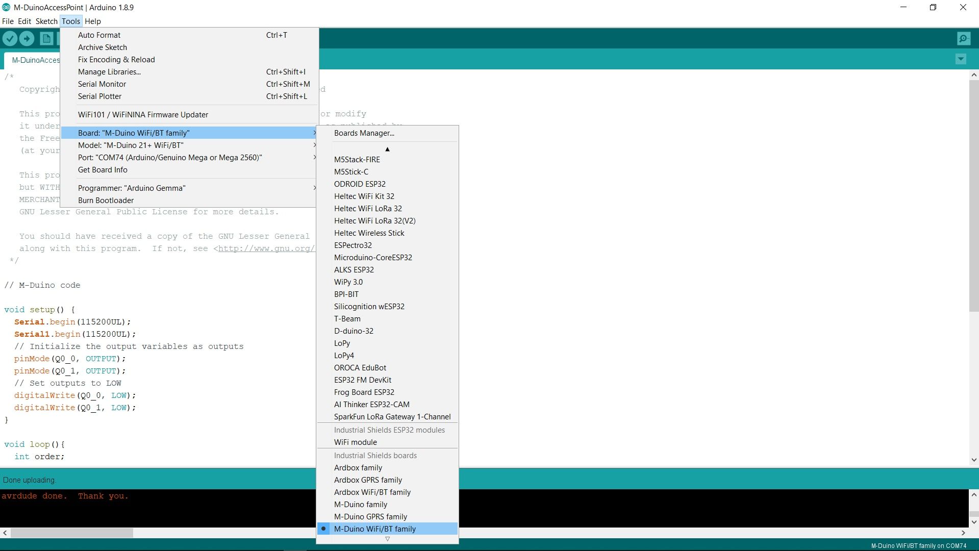 M-Duino 1 - Using a M-Duino WiFi as an Access Point