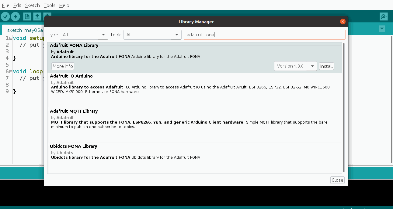 Download the libraries - How to send SMS by using PLC controller Arduino