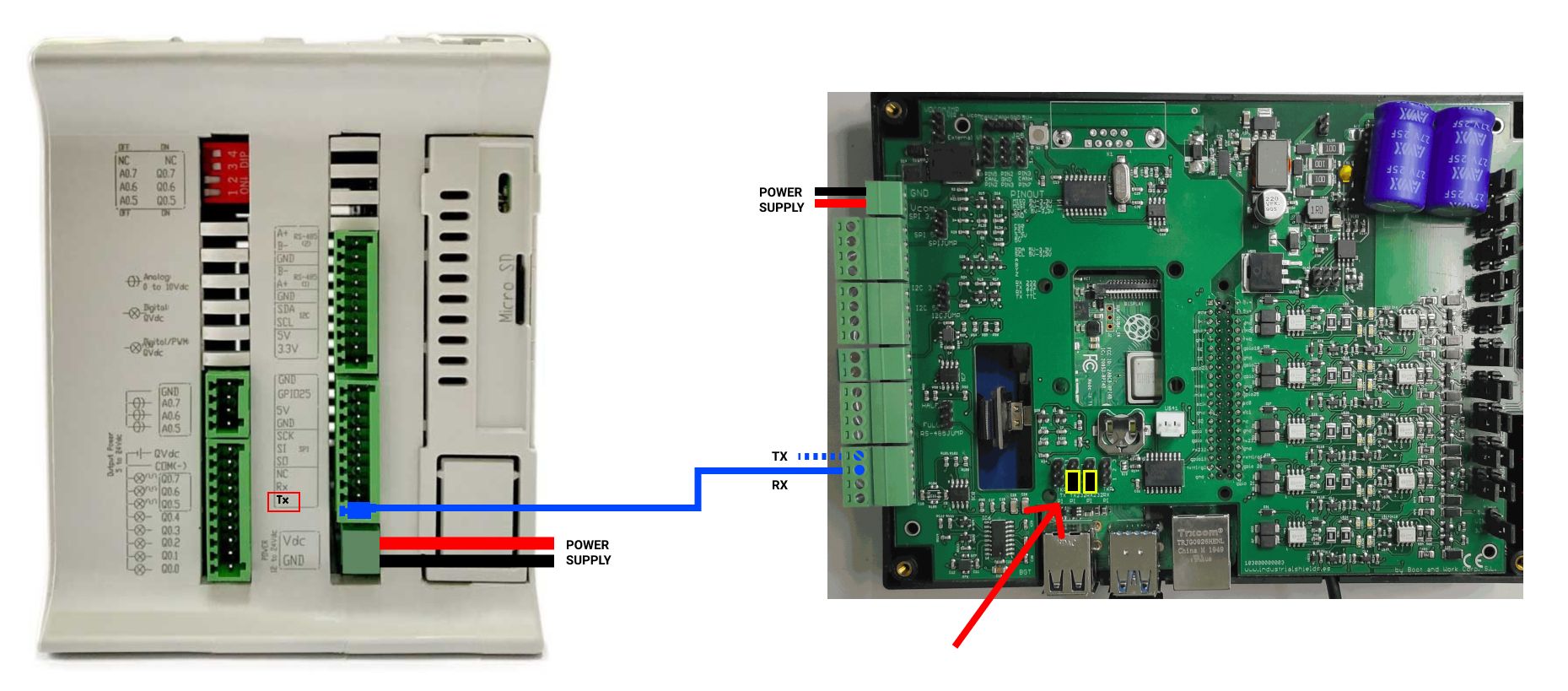 Basic test-How to test RS-232 from 7&quot; Raspberry Pi Panel PC