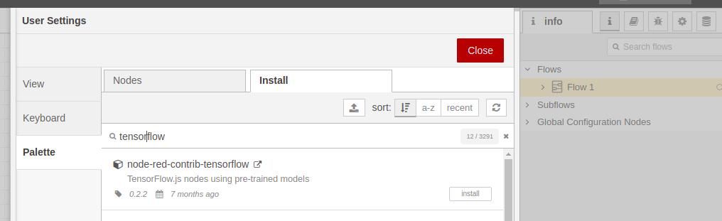 Node-Red and TensorFlow.js Node-Red and TensorFlow.js