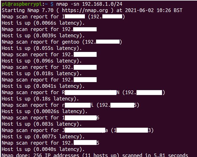 Nmap command