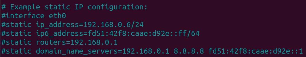 Raspberry Pi Static DHCP Configuration