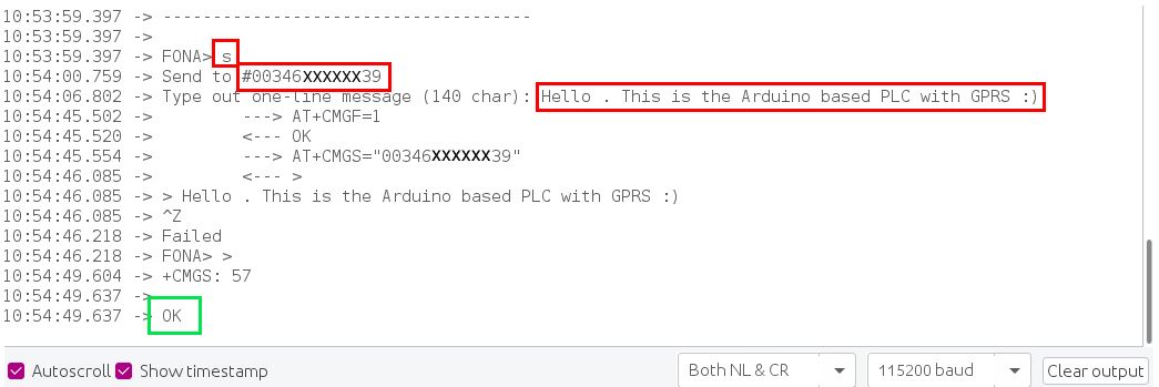 How to test GPRS in Arduino based PLCs