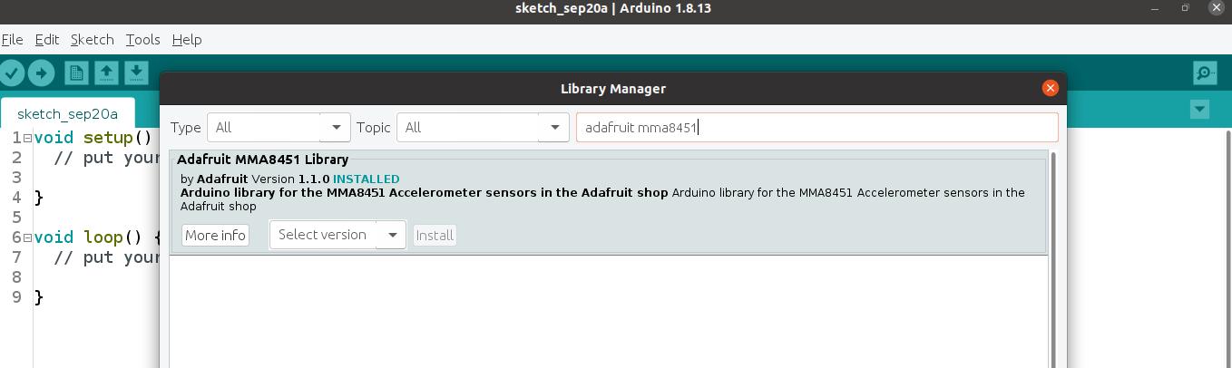 Adafruit_MMA8451 Library - How to setup external i2c on Arduino or ESP32 based PLC
