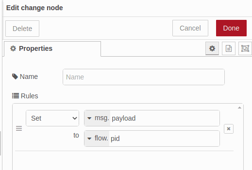 set msg.payload to flow.pid - Node-RED & Raspberry tutorial: How to capture data from sensor