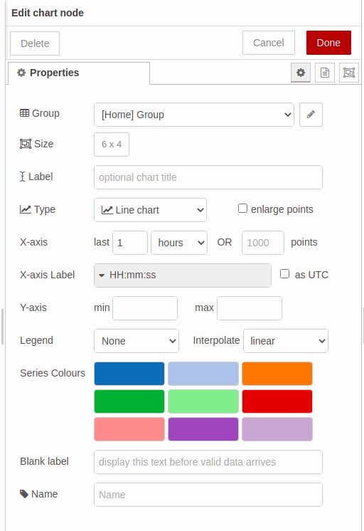 Edit chart node - Node-RED & Raspberry tutorial: How to capture data from sensor