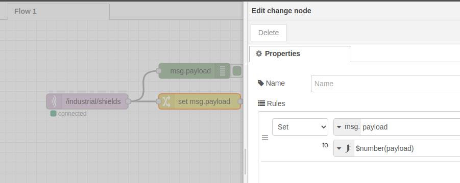 Change node - III. Tutorial de InfluxDB &amp; Node-RED &amp; MQTT: Obtención de datos desde MQTT