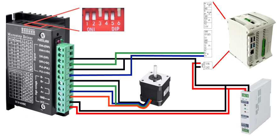 Connections between Stepper Motor and Raspberry Pi PLC - How to connect a Stepper Motor to Raspberry PLC Connections between Stepper Motor and Raspberry Pi PLC - How to connect a Stepper Motor to Raspberry PLC
