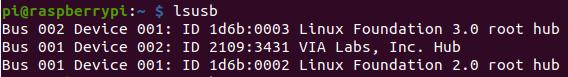 Comando lsusb - Cómo asignar un puerto USB en el PLC Raspberry