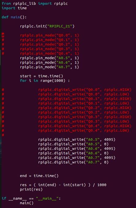 Salidas analógicas 1 - Prueba de velocidad Salidas del PLC Raspberry Pi