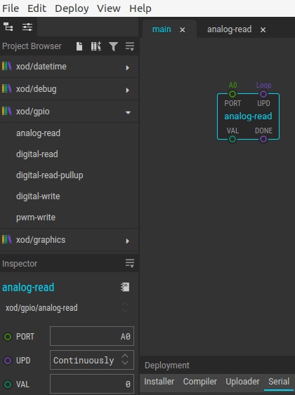 Step 1 - Reading an Analog input - XOD.IO & Arduino based PLC: How to read an input