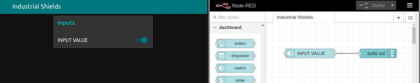 Valor de entrada de Industrial Shields - Node-RED Node - Tutorial de Node-RED: Cómo reproducir audio en su PLC / Panel PC basado en Raspberry Pi