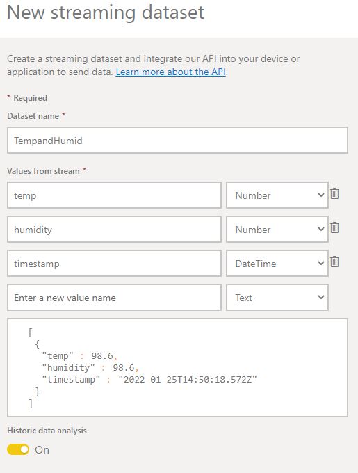 Paramaters and datatypes - PowerBI with Raspberry PLC