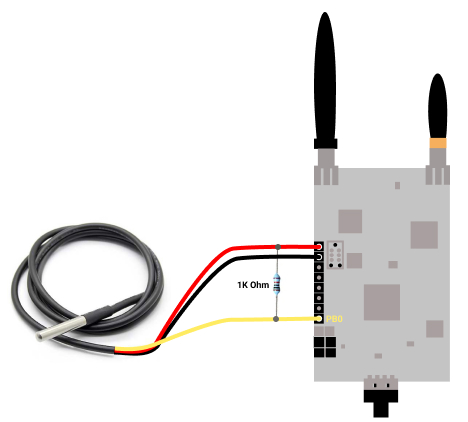 Connection of Dallas sensor - How to connect a Dallas sensor to the OpenMote B board