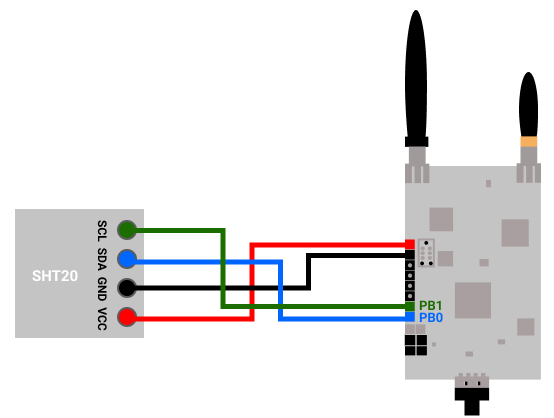 Connections - I2C Sensor & Openmote B board