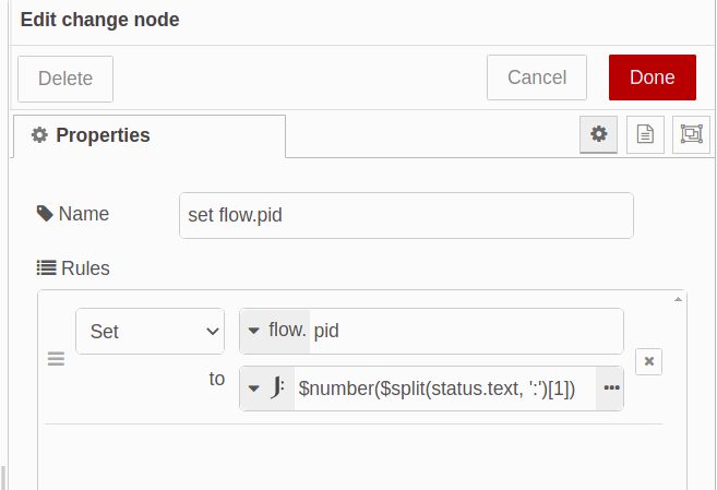 Set flow.pid - Obtener el valor del peso - Node-RED &amp;amp; Tutorial de Raspberry Pi: Cómo capturar los datos del sensor