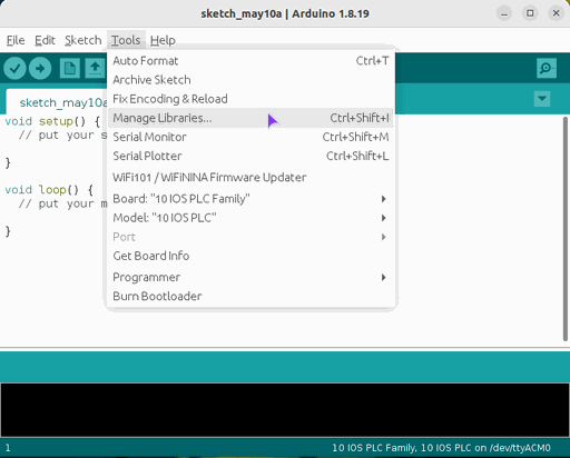 Administrador de la biblioteca Arduino IDE