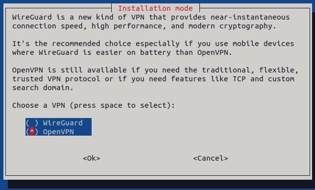 installation mode select open vnp
