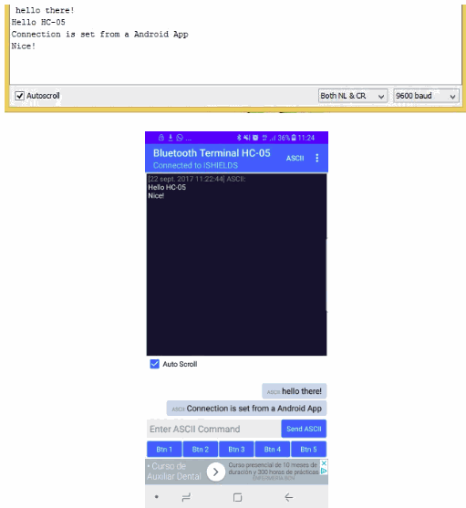 Screen HC-05 Arduino Bluetooth