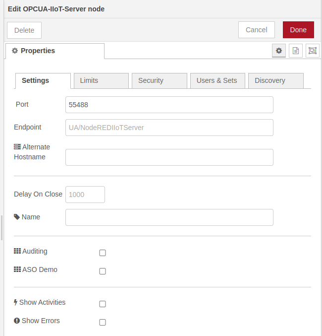 Server configuration