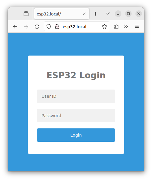 Login page