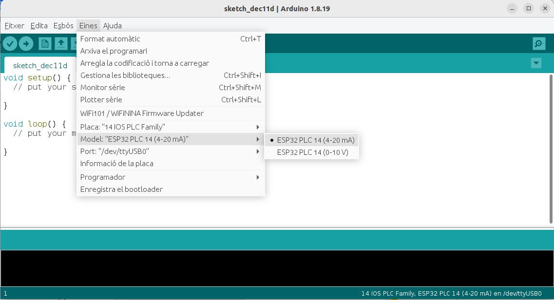 ESP32 PLC 14 modes, Arduino IDE