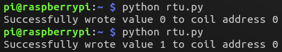 Demonstration of the Python code to perform a Modbus RTU write to a slave