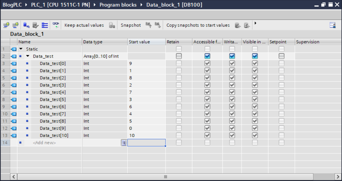 Test 2: read database from  PLC using Profinet protocol