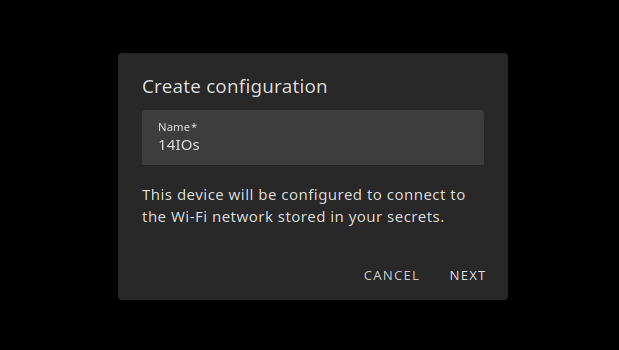 Create configuration 12 IOs device