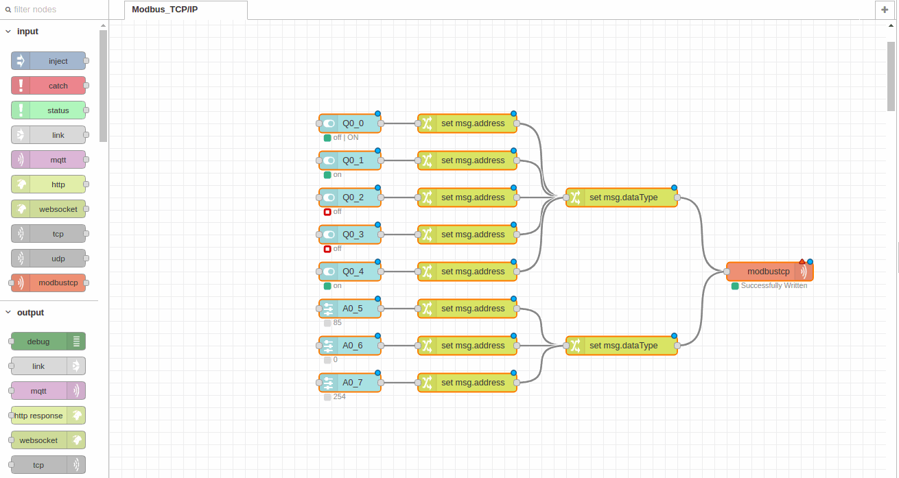 Output flow and user interface - Chapter 5 - Develop your SCADA Application on Node-RED Output flow and user interface - Chapter 5 - Develop your SCADA Application on Node-RED
