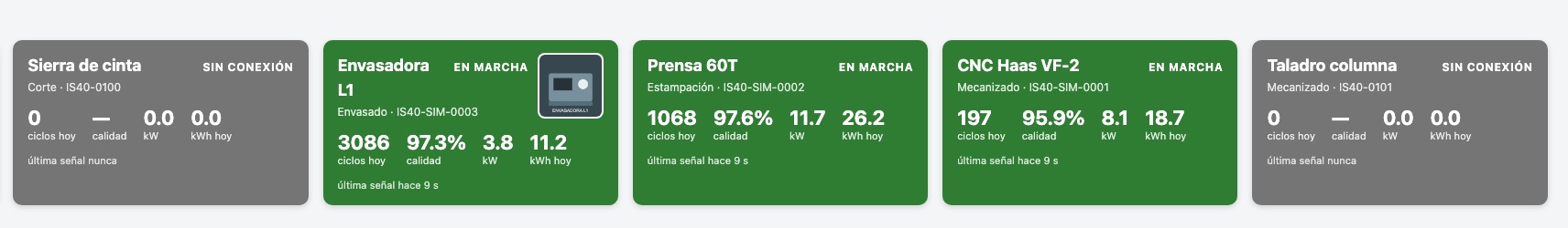 Live plant view — demo data