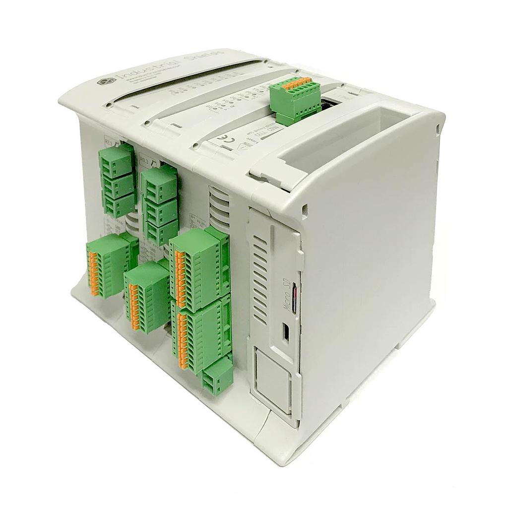 Raspberry PLC Ethernet 38R E/S Analógico/Digital PLUS (Raspberry Pi 4B 2GB RAM incluido + 8GB pSLC μSD W/Linux) VENTILADOR interno incluido