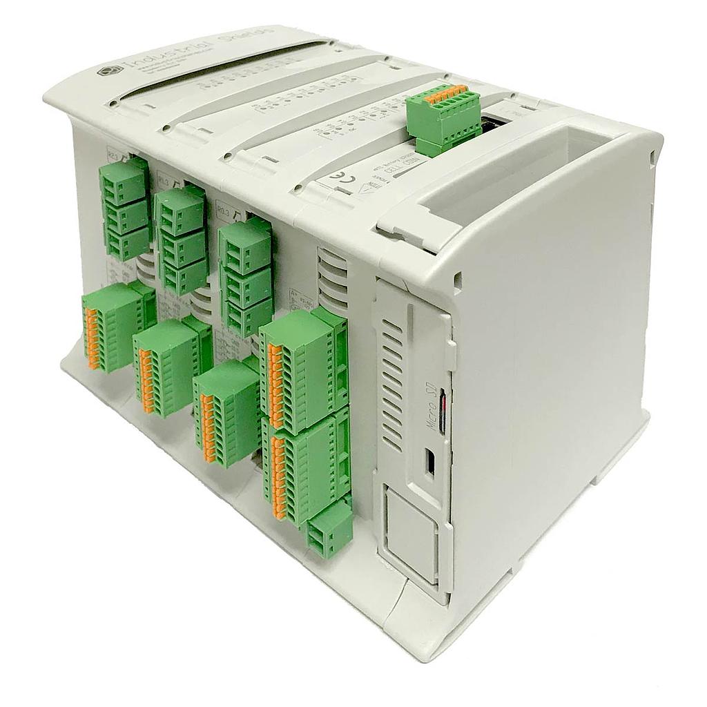 Raspberry PLC Ethernet 57R E/S Analógico/Digital PLUS (Raspberry Pi 4B 2GB RAM incluido + 8GB pSLC μSD c/Linux) Ventilador Interno incluido