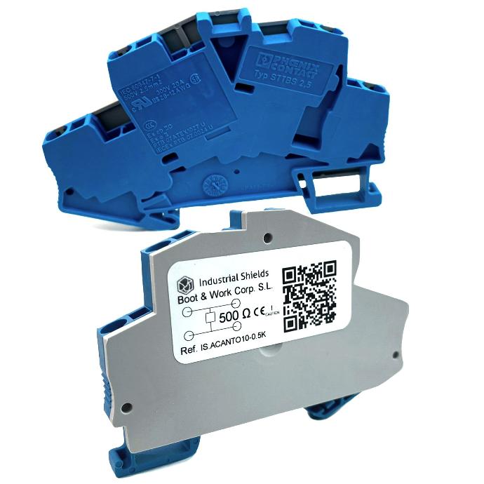[IS.ACANTO10-0.5k] Riel DIN 500Ohms 4-20mA a 0-10Vdc