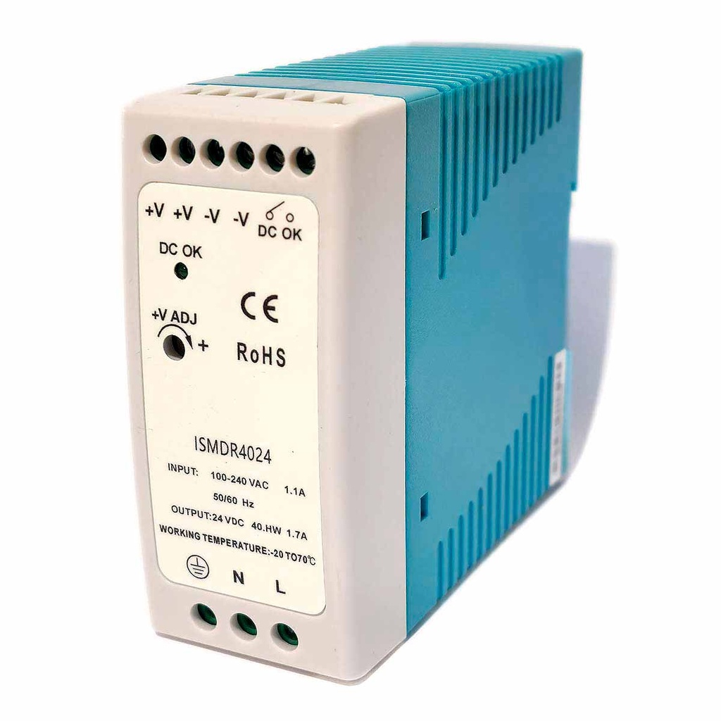 DIN RAIL Power Supply, ac-dc, 40W, 1 Output at 24Vdc