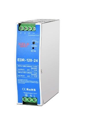 Din RAIL Power Supply, AC-DC, 120W, 1 Output 5A at 24Vdc