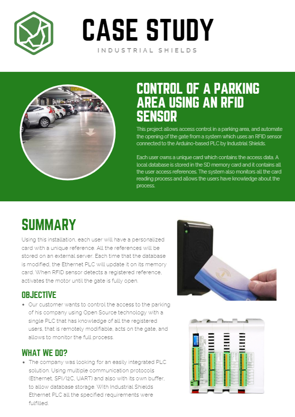 CASE STUDY CONTROL PARKING AREA PLC Arduino