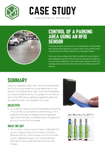 CASE STUDY CONTROL PARKING AREA PLC Arduino
