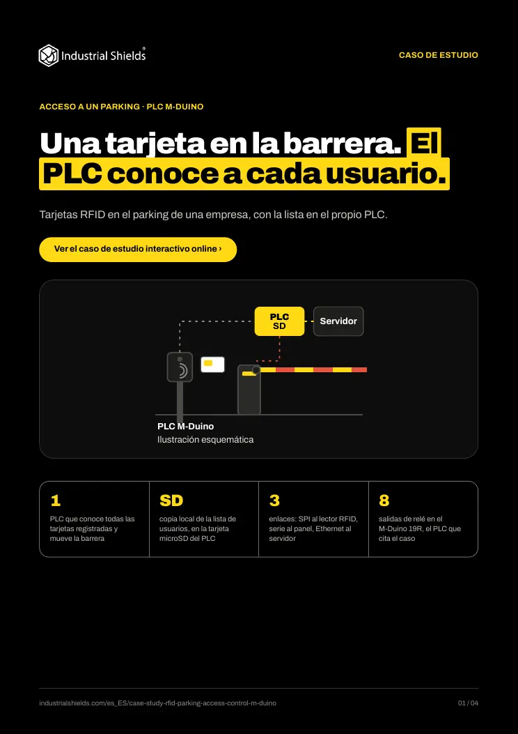Caso de estudio: control de acceso RFID a un parking con un PLC M-Duino