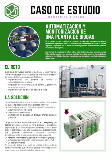 Caso de Estudio (ESP) Automatización y monitorización de plantas de biogás