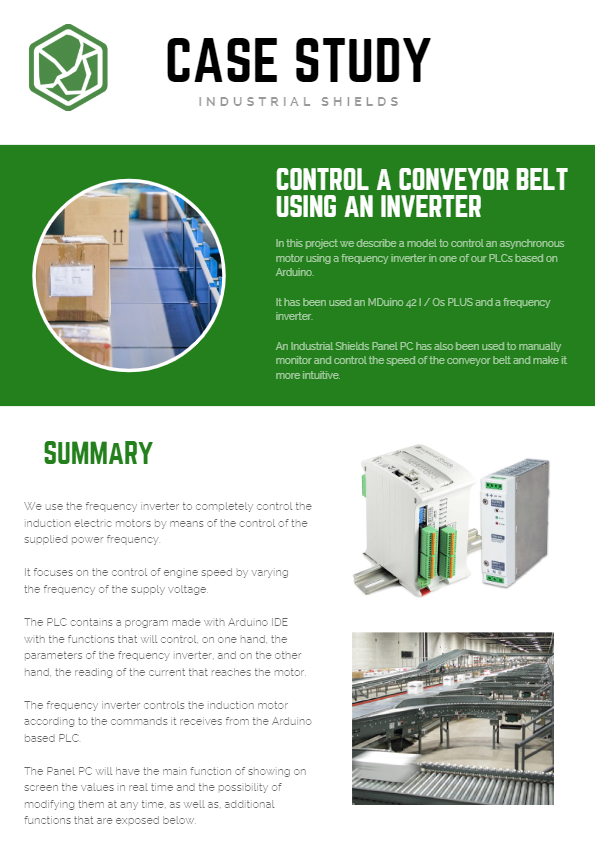 Control a conveyor belt using an inverter