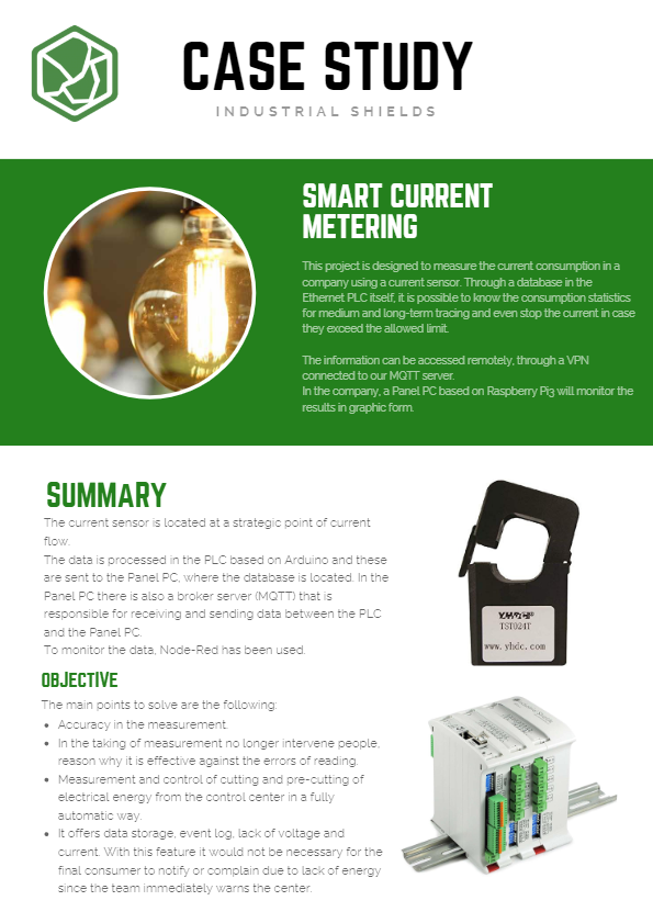 Smart current metering with Industrial PLC based on Arduino