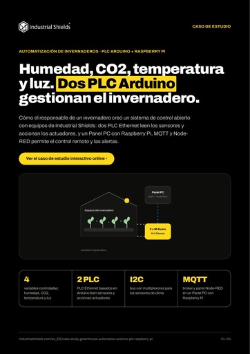 Caso de estudio: invernadero automatizado con PLC Arduino y Panel PC Raspberry Pi