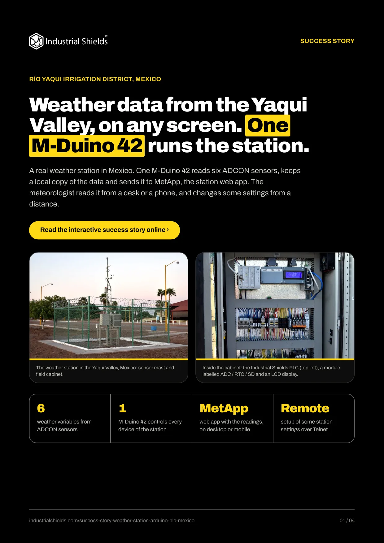Success story: weather station in the Yaqui Valley with an M-Duino 42