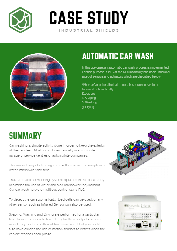 Automatic Car Wash with Industrial PLC Arduino
