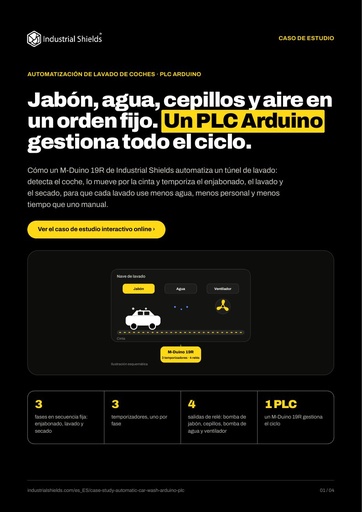 Caso de estudio: lavado automático de coches con un PLC Arduino