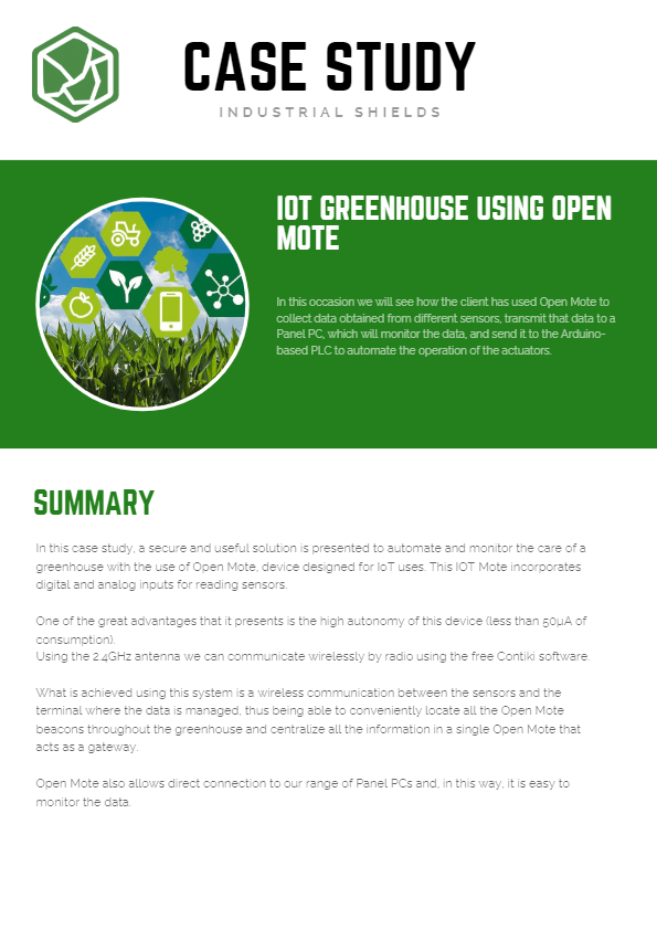 Greenhouse Monitoring and Control using Open Mote 