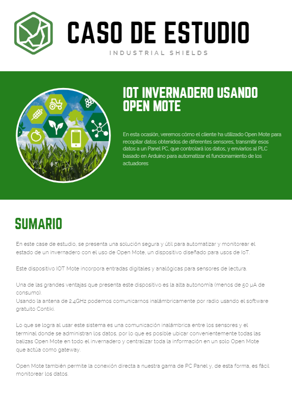 Monitoreo y Control de Invernadero con Open Mote