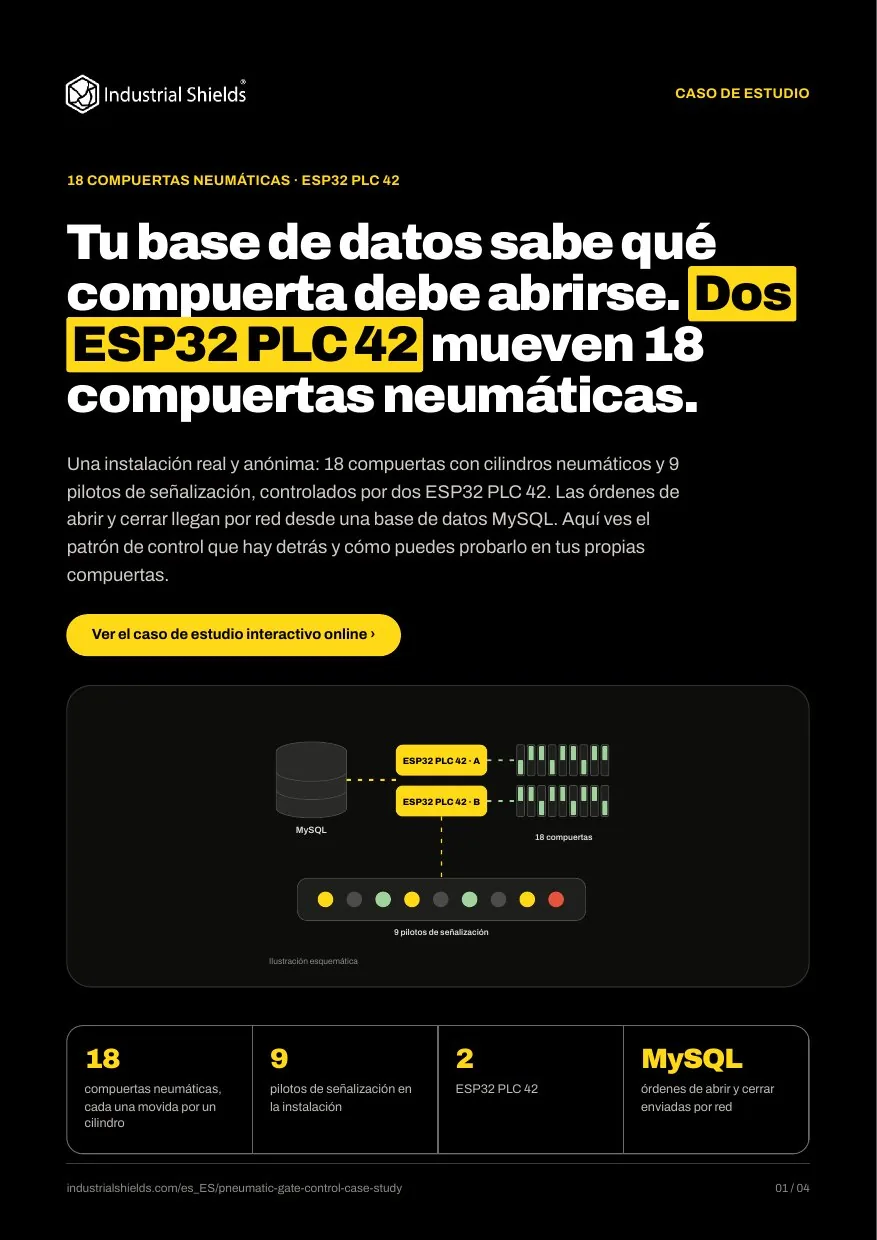 Caso de estudio: control de compuertas neumáticas con ESP32 PLC 42